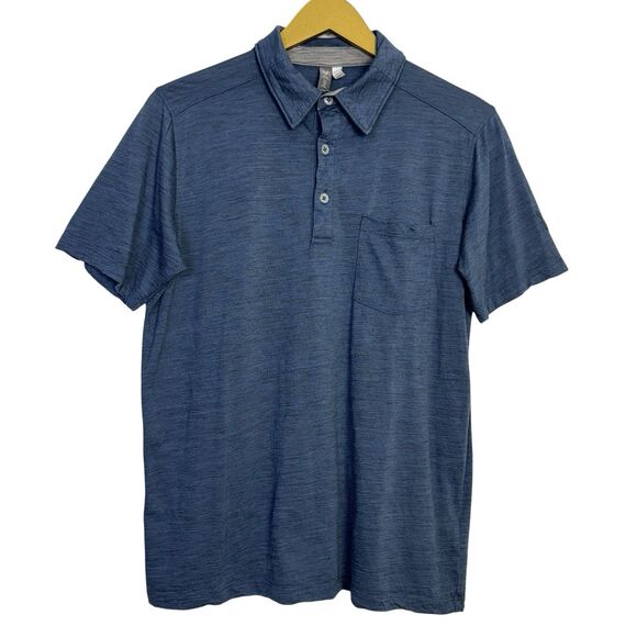 Ibex Polo Shirt Mens Small Blue Merino Wool Performance Golf Stretch Outdoor - Picture 1 of 5